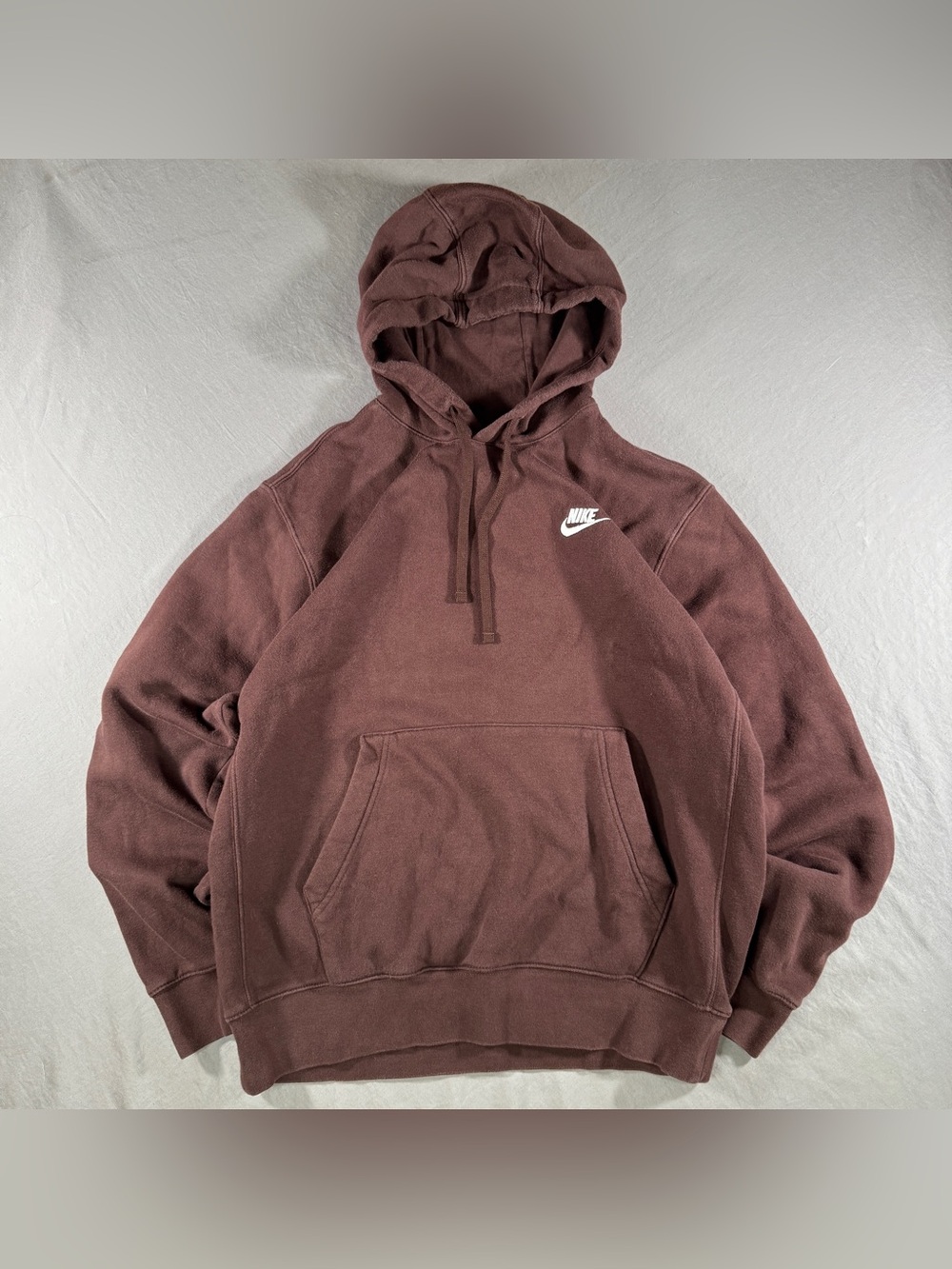 Nike Hoodie Men Medium Brown 
Embroidered Logo Sportswear Pullover